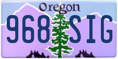 OR license plate 968SIG