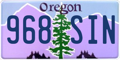 OR license plate 968SIN