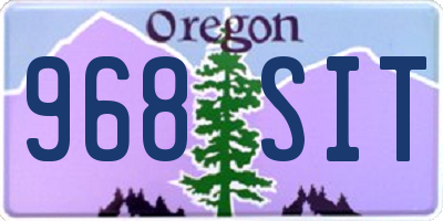 OR license plate 968SIT