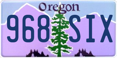 OR license plate 968SIX