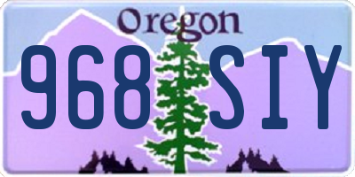 OR license plate 968SIY