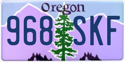 OR license plate 968SKF