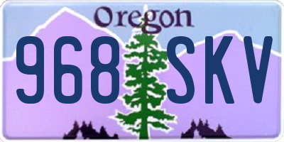 OR license plate 968SKV