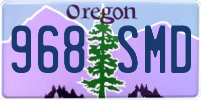OR license plate 968SMD