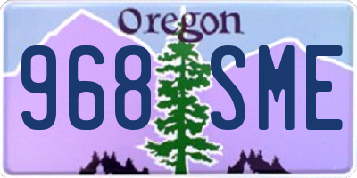 OR license plate 968SME
