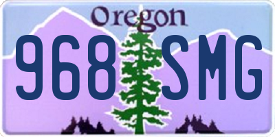 OR license plate 968SMG