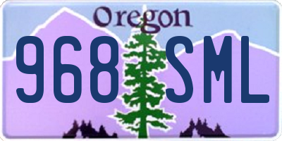 OR license plate 968SML