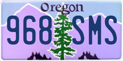 OR license plate 968SMS
