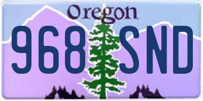 OR license plate 968SND