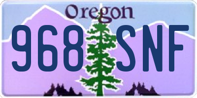 OR license plate 968SNF