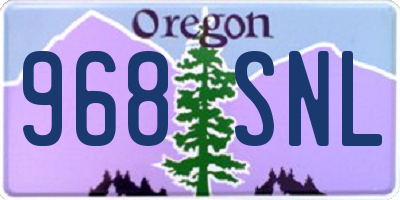OR license plate 968SNL