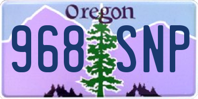 OR license plate 968SNP