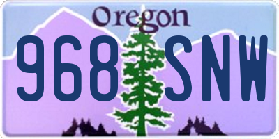 OR license plate 968SNW