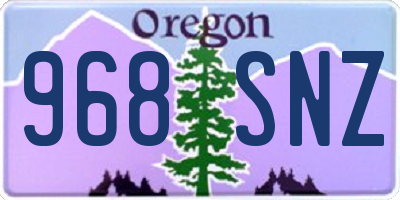 OR license plate 968SNZ