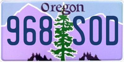 OR license plate 968SOD