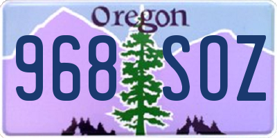OR license plate 968SOZ