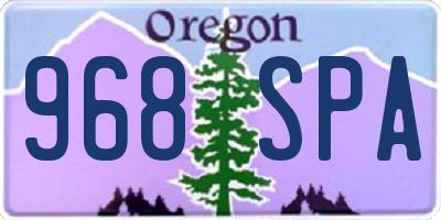 OR license plate 968SPA
