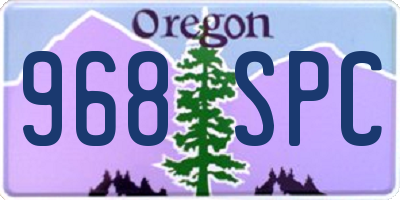 OR license plate 968SPC
