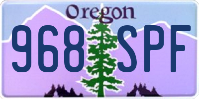 OR license plate 968SPF