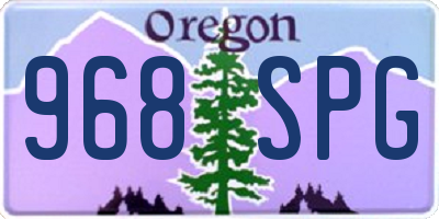 OR license plate 968SPG
