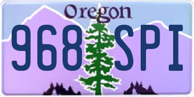 OR license plate 968SPI