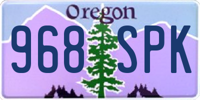 OR license plate 968SPK