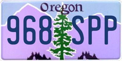 OR license plate 968SPP