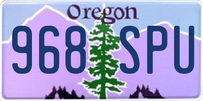 OR license plate 968SPU