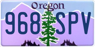 OR license plate 968SPV