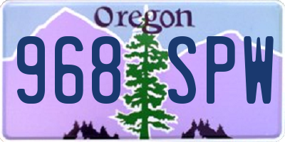 OR license plate 968SPW