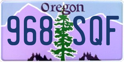 OR license plate 968SQF