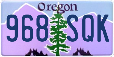 OR license plate 968SQK