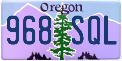 OR license plate 968SQL