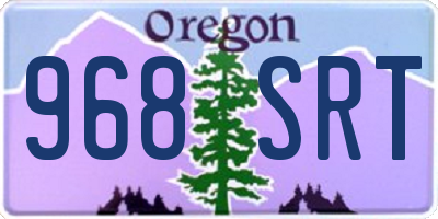 OR license plate 968SRT