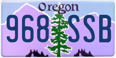 OR license plate 968SSB