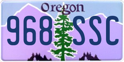 OR license plate 968SSC