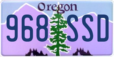 OR license plate 968SSD