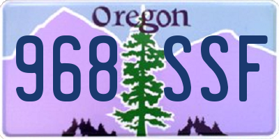 OR license plate 968SSF