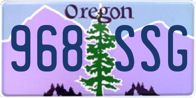 OR license plate 968SSG