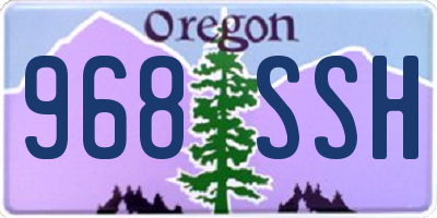 OR license plate 968SSH