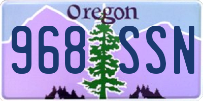 OR license plate 968SSN