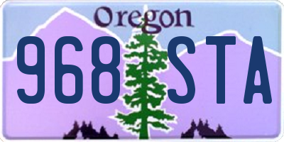 OR license plate 968STA