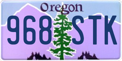 OR license plate 968STK
