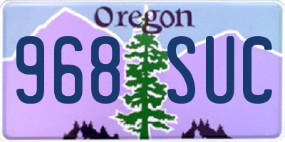 OR license plate 968SUC