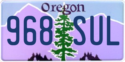OR license plate 968SUL