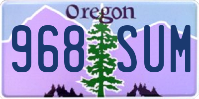 OR license plate 968SUM