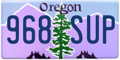OR license plate 968SUP
