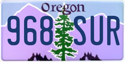 OR license plate 968SUR