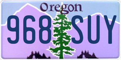 OR license plate 968SUY