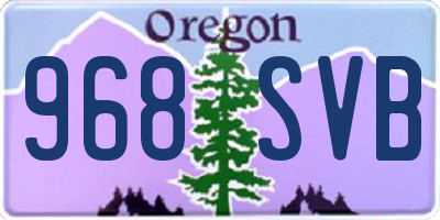 OR license plate 968SVB